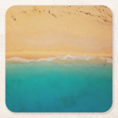 Sandküste von oben rechteckiger pappuntersetzer (Vorderseite)