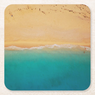 Sandküste von oben rechteckiger pappuntersetzer