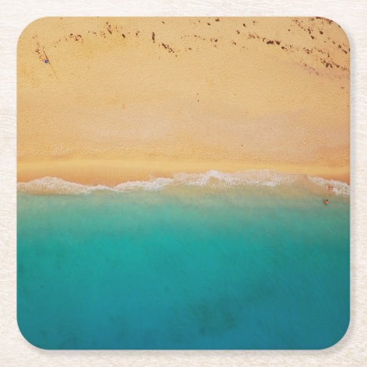 Sandküste von oben rechteckiger pappuntersetzer (Vorderseite)
