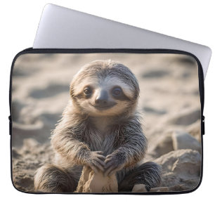 Sandküsten: Baby Sloth Gebäude Sand Castles, Laptopschutzhülle