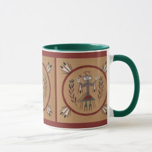 Sandmalerei im amerikanischen Ureinwohnertribal Tasse