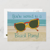Sandmeer, Beach Party Einladung, Postkarten (Vorne/Hinten)