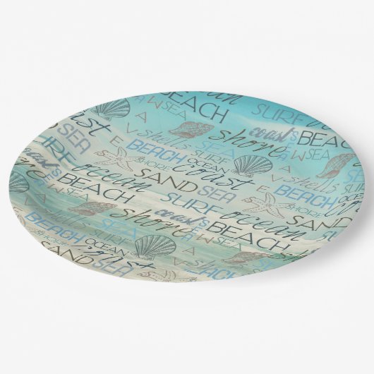 Sandmeer Pappteller (Schrägansicht)