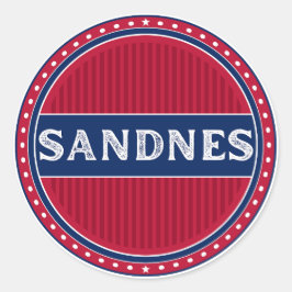 Sandnes City Pride Emblem – Norwegische Identität Runder Aufkleber