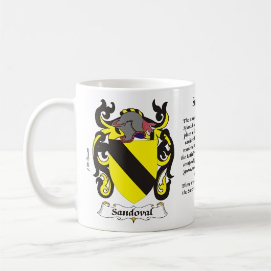 Sandoval Familien-Wappen Tasse (Links)