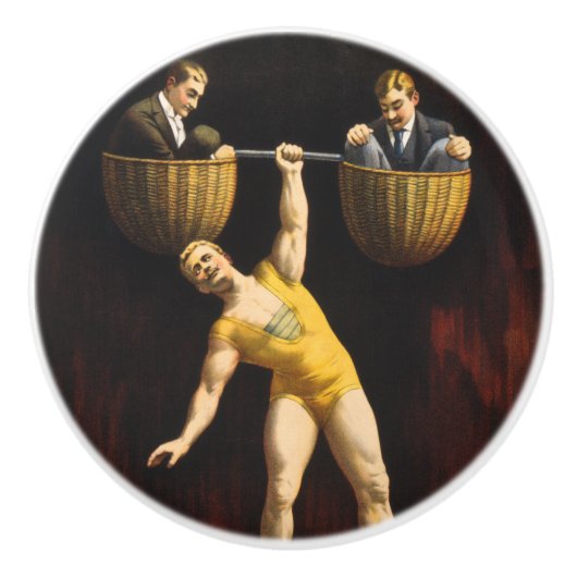 Sandow Eugen Sandow Vaudeville Weightlifter Keramikknauf (Vorderseite)