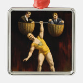 Sandow Eugen Sandow Vaudeville Weightlifter Ornament Aus Metall (Vorne)