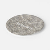 Sandpapier-Platte mit glattem Wasser Pappteller (Schrägansicht)