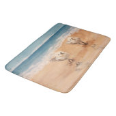 Sandpferde am Meer Badematte (Schrägansicht)