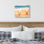 Sandpferde am Meer - Canvas Print Leinwanddruck (Insitu (Schlafzimmer))