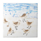 Sandpferde am Strand von Old Orchard Fliese (Vorderseite)