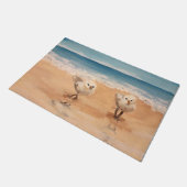 Sandpferde an der Meeresküste Doormat Fußmatte (Schrägansicht)