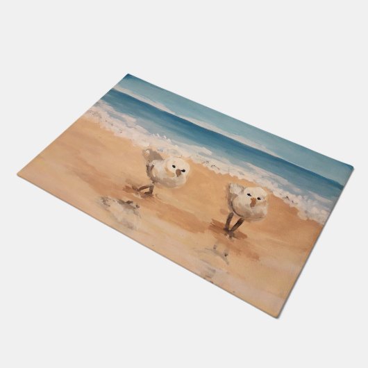 Sandpferde an der Meeresküste Doormat Fußmatte (Schrägansicht)