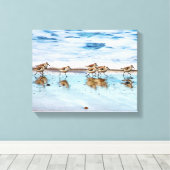 Sandpferde entlang des Strandes Leinwanddruck (Insitu (Holzboden))