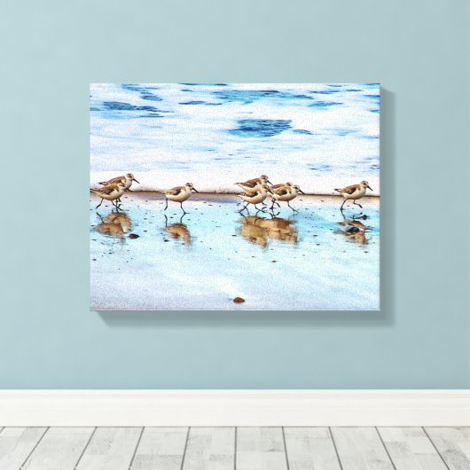 Sandpferde entlang des Strandes Leinwanddruck (Insitu (Holzboden))