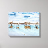 Sandpferde entlang des Strandes Leinwanddruck (Vorderseite)