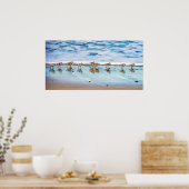 Sandpferde entlang des Strandes Poster (Küche)