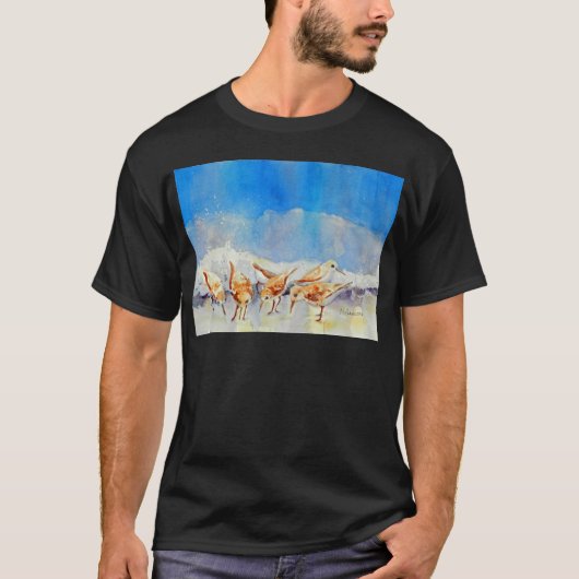Sandpferde, Strand, Wellen, Ozean, Wasserfarbe T-Shirt (Vorderseite)