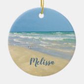 Sandpiper am Meer | Beautiful Beach Custom Keramik Ornament (Vorne)