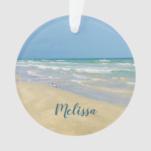 Sandpiper am Meer | Beautiful Beach Custom Ornament (Vorderseite)