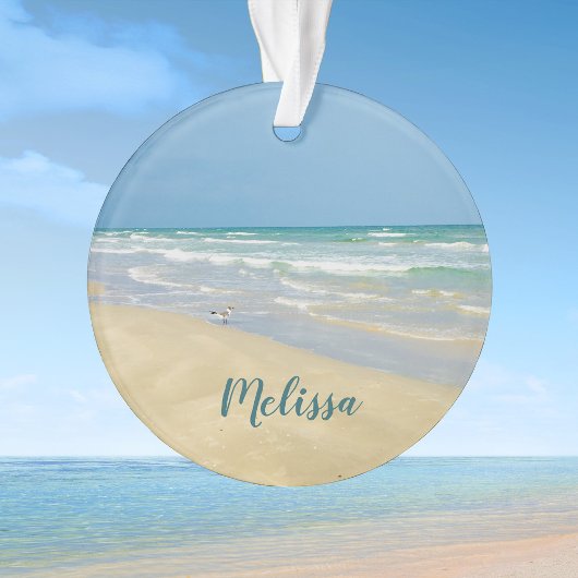 Sandpiper am Meer | Beautiful Beach Custom Ornament
