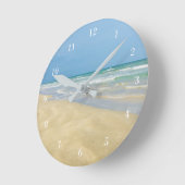 Sandpiper am Meer | Schöner Strand Runde Wanduhr (Winkel)