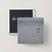 Sandpiper am Strand Button (Vorne & Hinten)