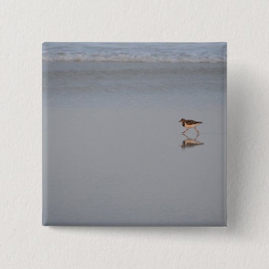 Sandpiper am Strand Button (Vorderseite)