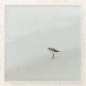 Sandpiper am Strand Glasuntersetzer (Vorderseite)