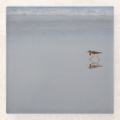 Sandpiper am Strand Glasuntersetzer (Vorderseite)