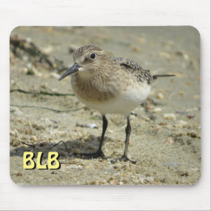 Sandpiper am Strand mit Ihren Initialen Mouse Pad Mousepad