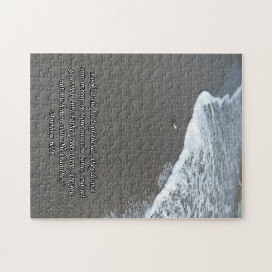 Sandpiper am Strand mit Schrift Puzzle (Horizontal)