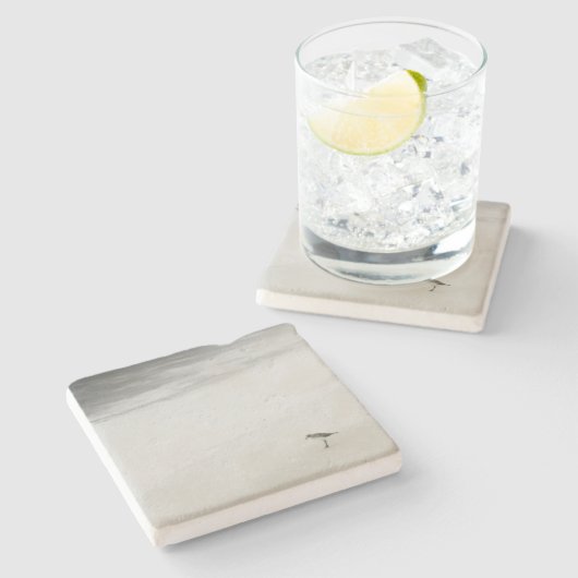 Sandpiper am Strand Steinuntersetzer (Seitenansicht)