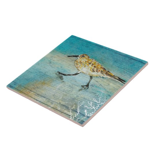 Sandpiper Beach Shorebird Weatherwork Fliese (Seite)