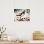 Sandpiper Bird Art Print Poster (Küche)