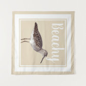 Sandpiper Bird & Sandy Beige Wandteppich (Vorderseite (Horizontal))