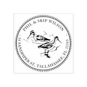 Sandpiper Bird Shorebird Rücksendeadresse Briefmar Gummistempel