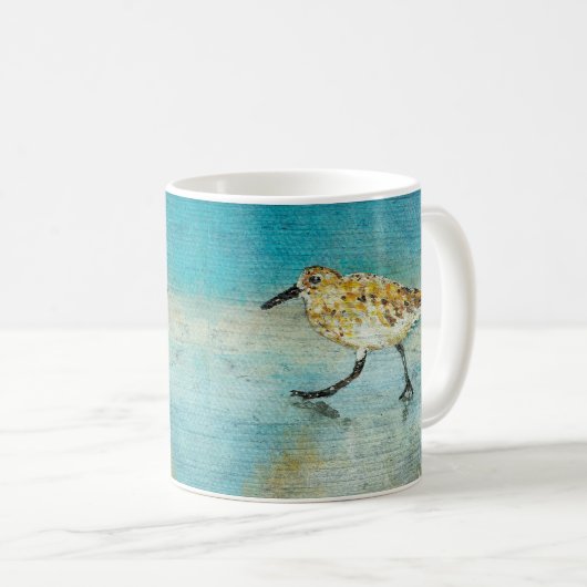 Sandpiper Coastal Bird Wading Ocean Beach Kaffeetasse (VorderseiteRechts)