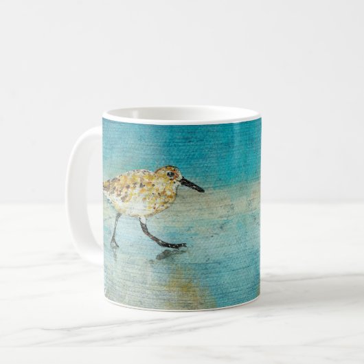Sandpiper Coastal Bird Wading Ocean Beach Kaffeetasse (Vorderseite Links)