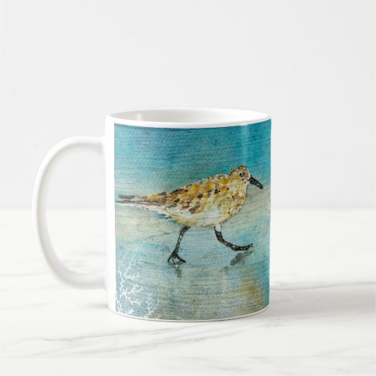 Sandpiper Coastal Bird Wading Ocean Beach Kaffeetasse (Links)