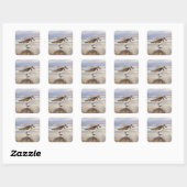 Sandpiper in Beach Bird Art Quadratischer Aufkleber (Blatt)