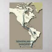 Sandpiper-Migrationskarte - Minimalistisch Poster (Vorne)