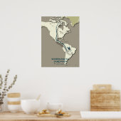 Sandpiper-Migrationskarte - Minimalistisch Poster (Küche)