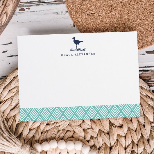 Sandpiper Personalisiert Stationery Flat Cards Mitteilungskarte