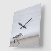 Sandpiper Shorebird Beach House Square Wall Clock Quadratische Wanduhr (Winkel)