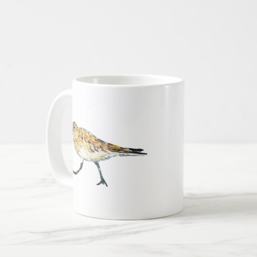 Sandpiper Shorebird Coastal Beach Art Kaffeetasse (Vorderseite Links)