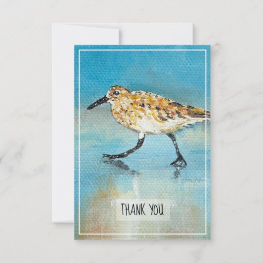 Sandpiper Shorebird Coastal Beach Danke Karte (Vorderseite)