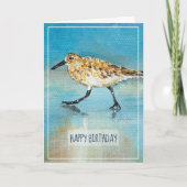 Sandpiper Shorebird Coastal Beach Happy Birthday C Karte (Vorderseite)