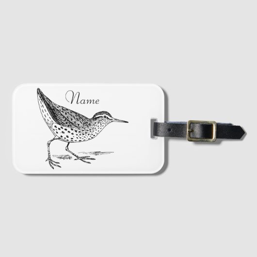 Sandpiper Shorebird Thunder_Cove Gepäckanhänger (Vorderseite (Horizontal))