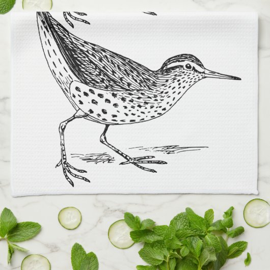 Sandpiper Shorebird Thunder_Cove Geschirrtuch (Gefaltet)